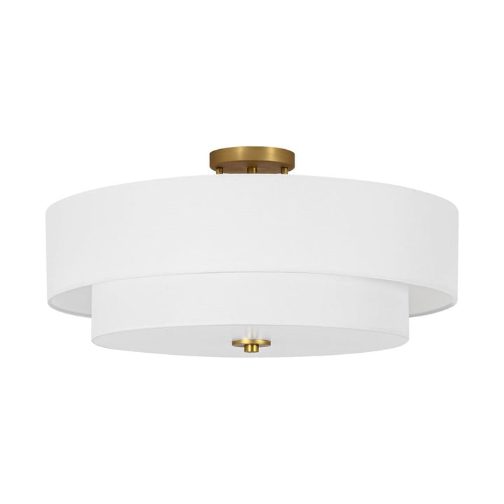 Plafón de lino estilo tambor, 4 luces. Luz de techo semi-flush, ideal para espacios modernos.