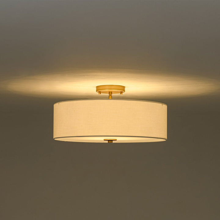Lámpara de techo regulable semi-flush de lino. 4 luces para crear un ambiente personalizado.