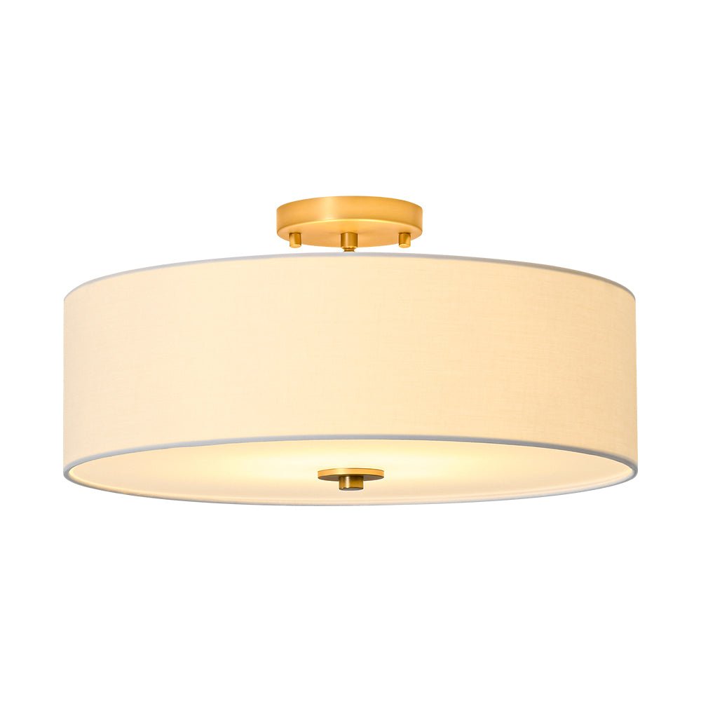 Lámpara de techo moderna semi-flush de lino. 4 luces, perfecta para una iluminación elegante.