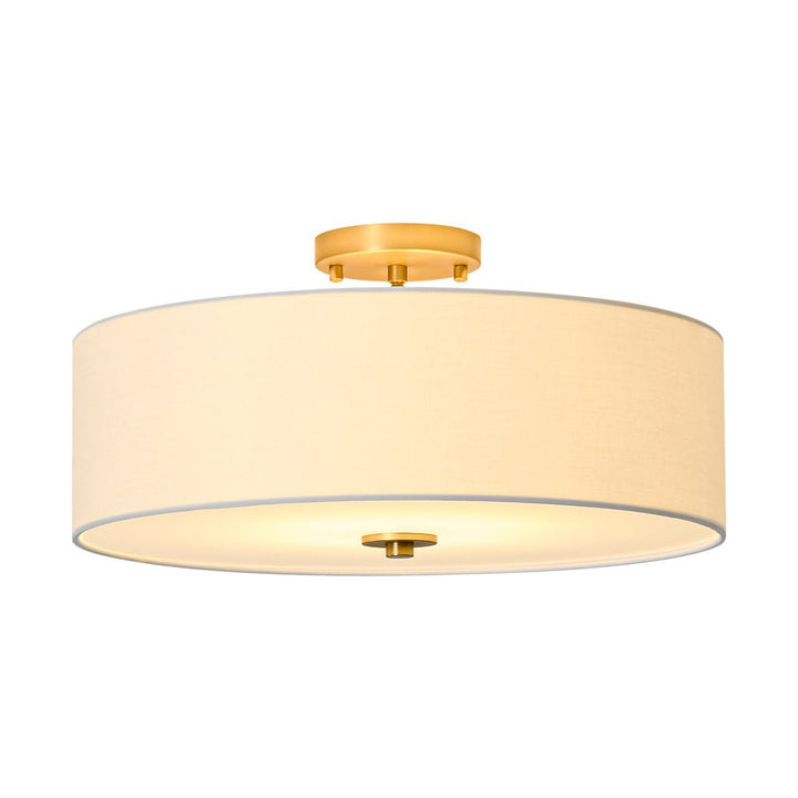 Lámpara de techo moderna semi-flush de lino. 4 luces, perfecta para una iluminación elegante.