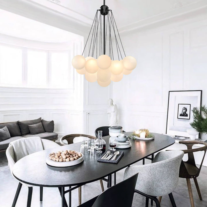 Lámpara de burbujas moderna, diseño colgante para comedor, crea una iluminación elegante y única.