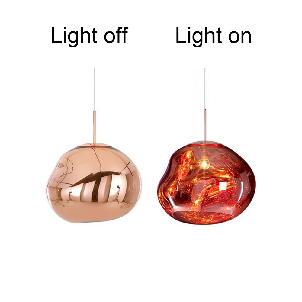 Lámpara colgante irregular para comedor, creando un punto focal de estilo contemporáneo.