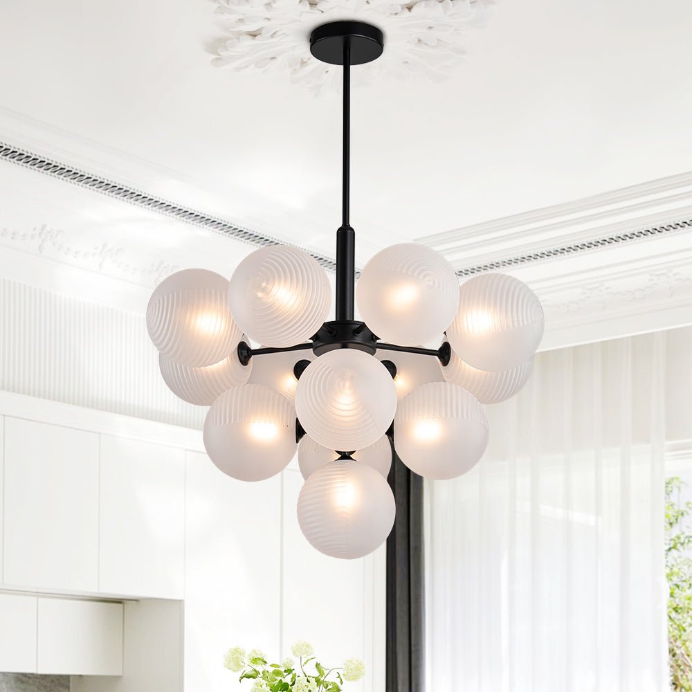 Candelabro contemporáneo con burbujas estriadas, perfecto para decoración de hogar.