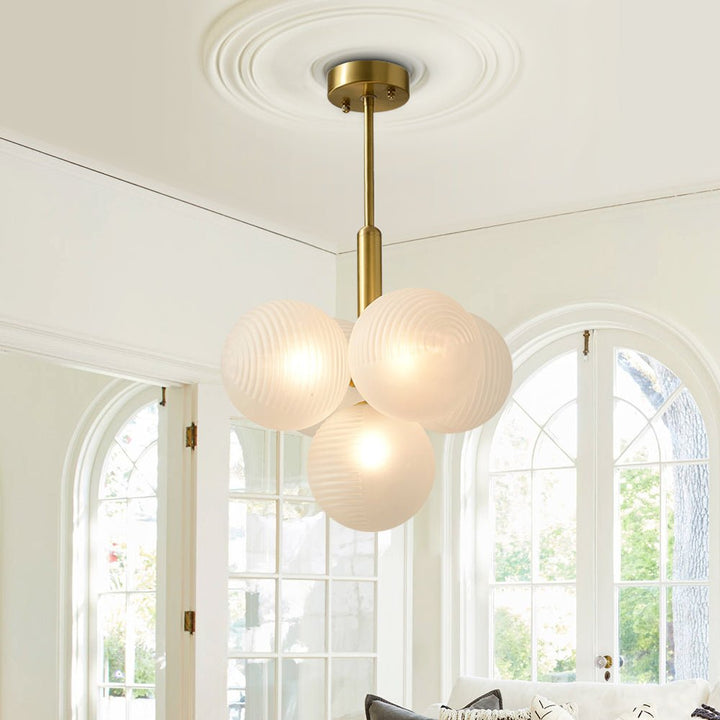 Candelabro de burbuja para sala, diseño colgante sofisticado y estilo moderno.