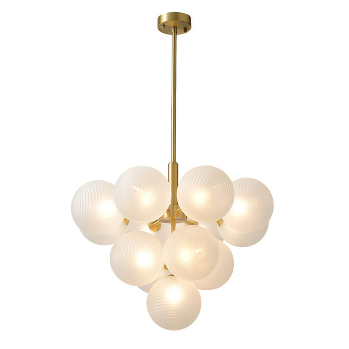 Candelabro colgante de burbujas, diseño contemporáneo para ambientes elegantes.