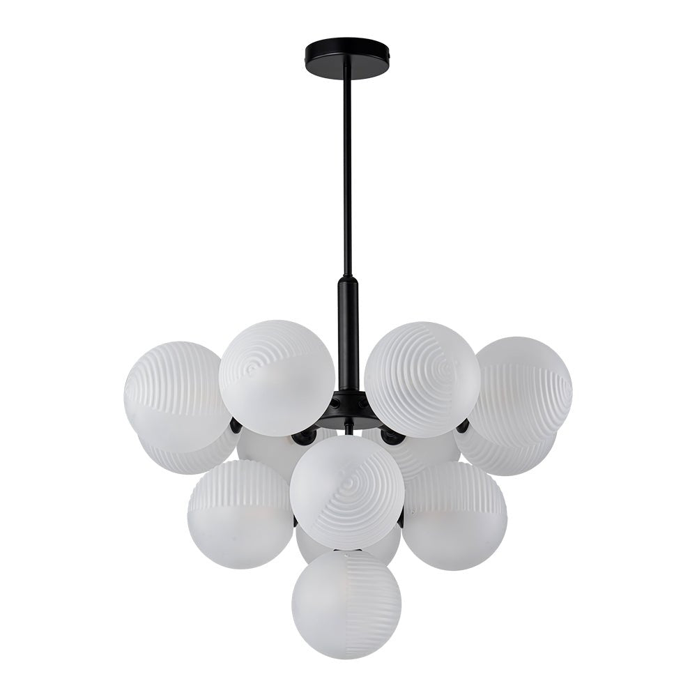 Candelabro negro de burbujas para comedor, iluminación decorativa y moderna.
