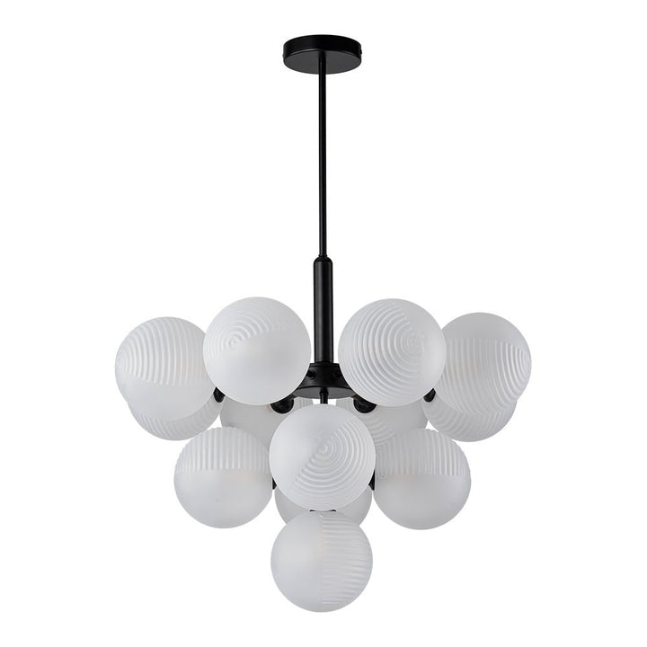 Candelabro negro de burbujas para comedor, iluminación decorativa y moderna.