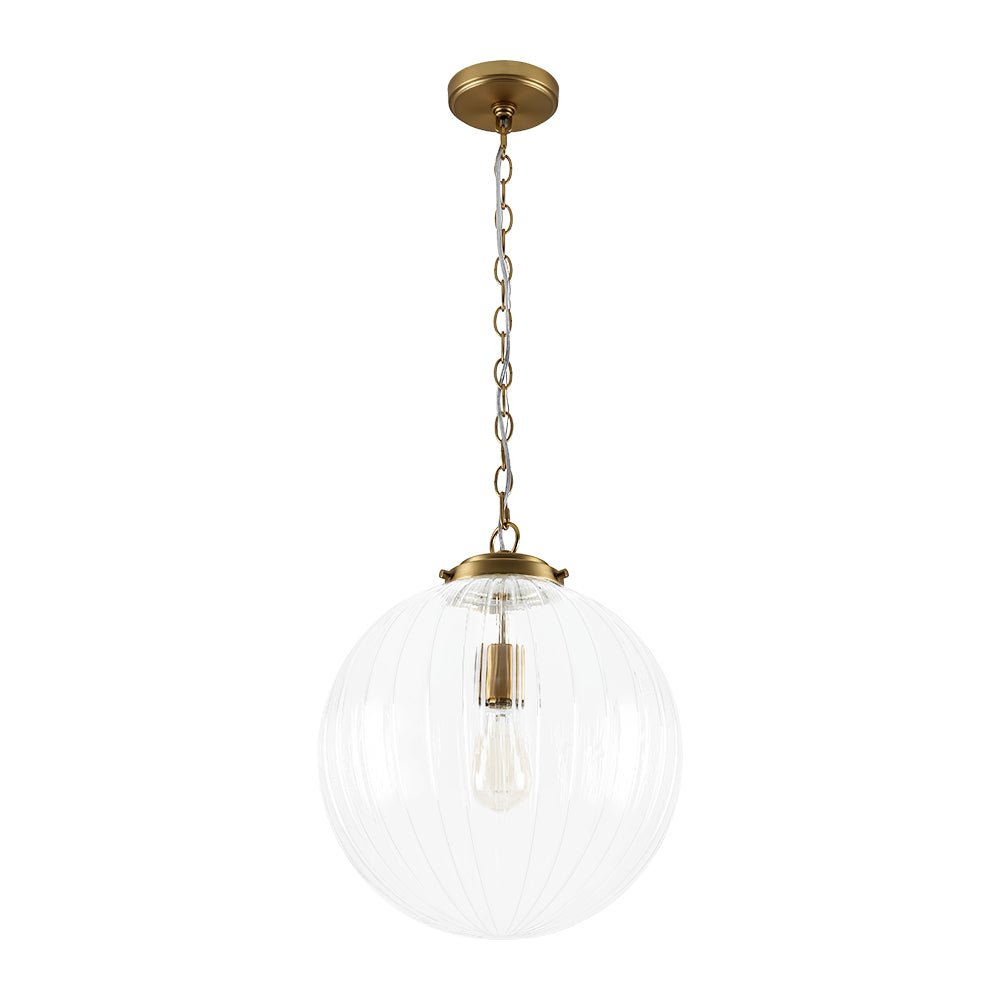Lámpara de techo con globo estriado y bombilla E27. Decora tu hogar con un toque contemporáneo.