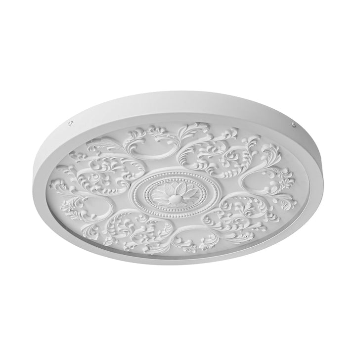 Decoración hogar con luz de techo LED. Resina, flor grabada. Estilo francés para una iluminación interior única.