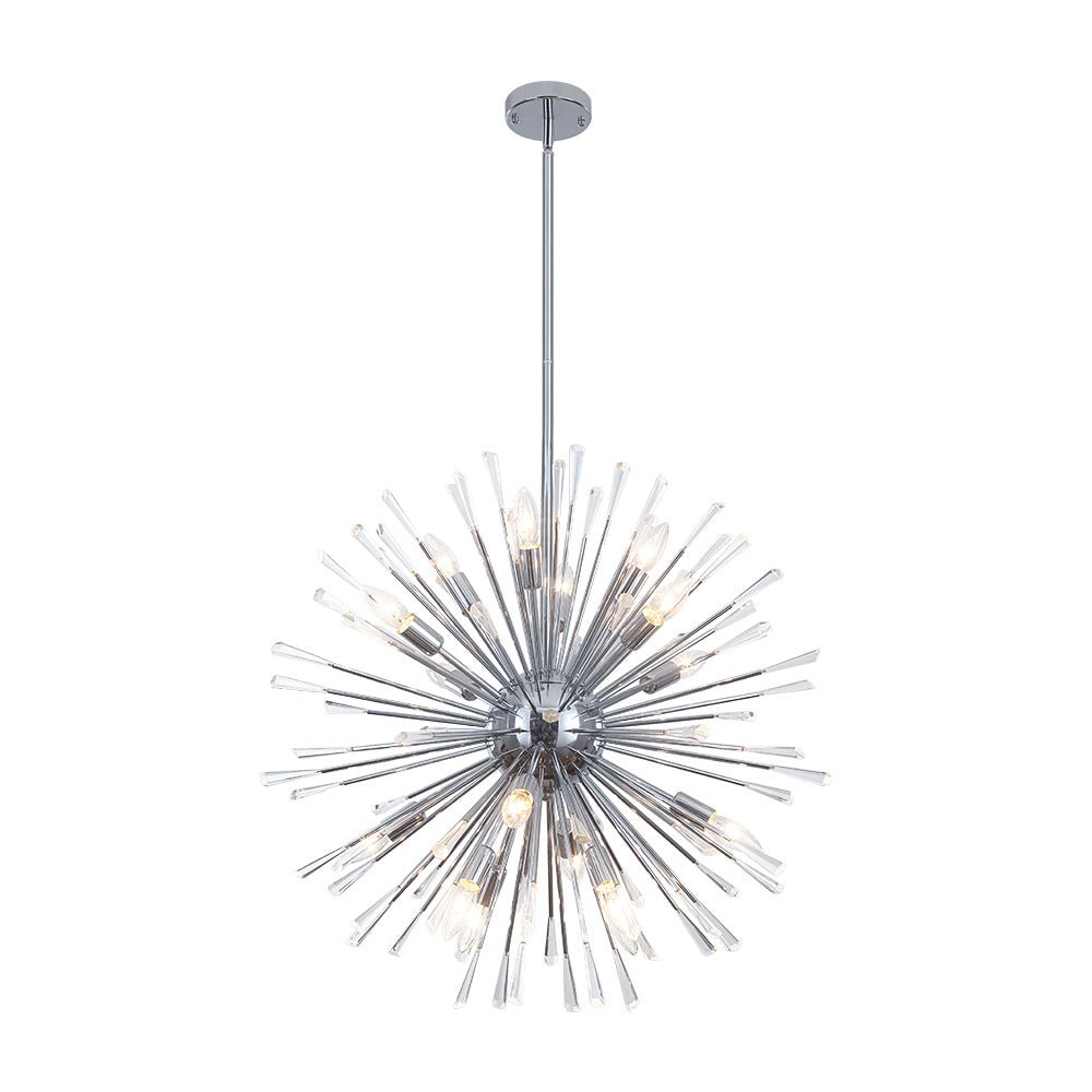 Araña de cristal estilo Sputnik para múltiples decoraciones. Diente de león, luz regulable, lujo.