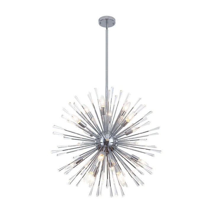 Araña de cristal estilo Sputnik para múltiples decoraciones. Diente de león, luz regulable, lujo.