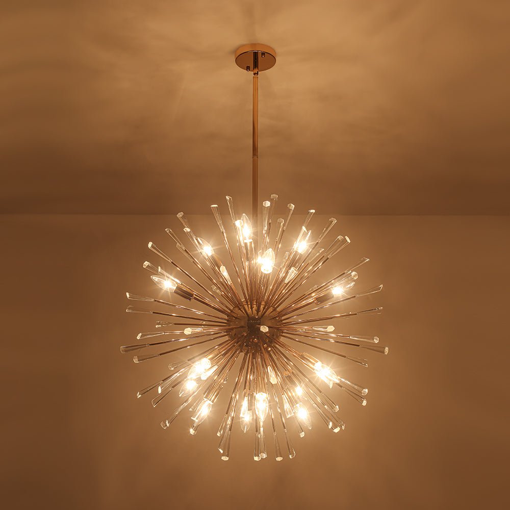 Araña de cristal diente de león estilo Sputnik. Iluminación de lujo regulable, decoración del hogar.