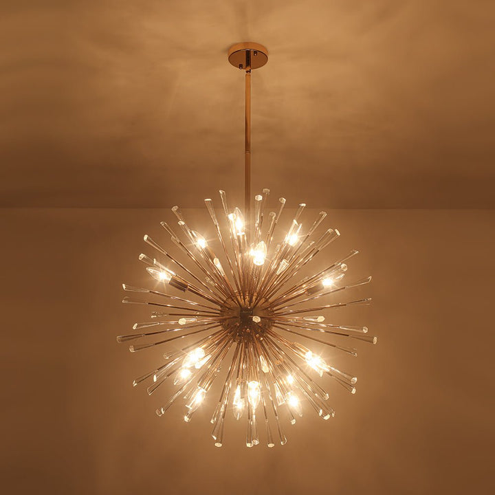 Araña de cristal diente de león estilo Sputnik. Iluminación de lujo regulable, decoración del hogar.