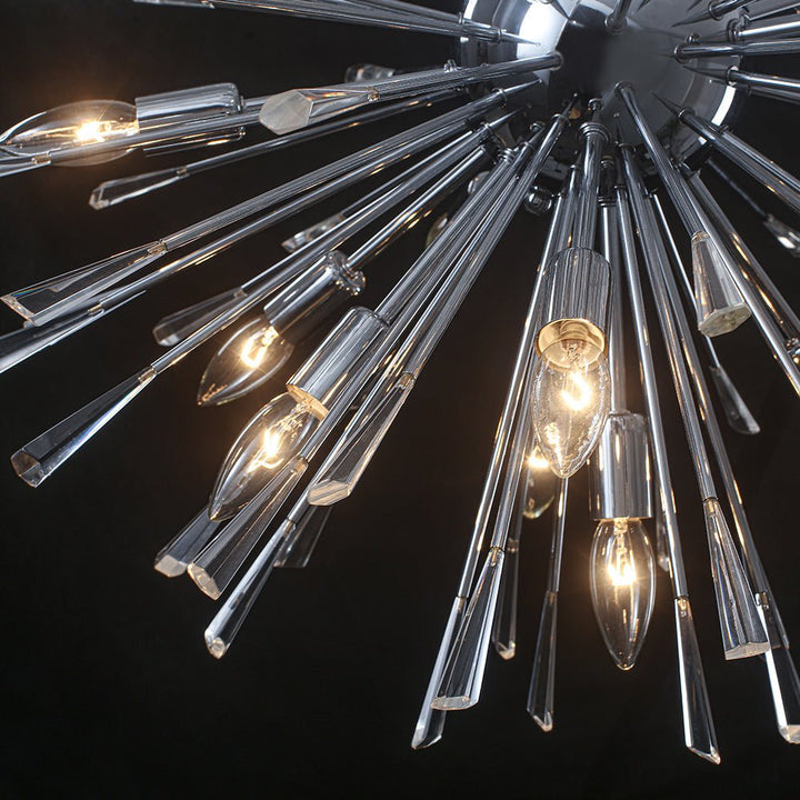 Lámpara de techo de cristal estilo Sputnik diente de león. Diseño contemporáneo, luz decorativa regulable.
