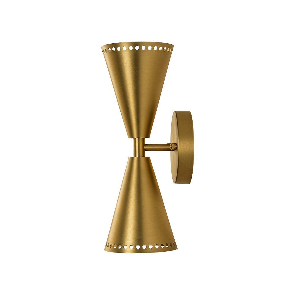 Aplique de pared moderno de cono, estilo minimalista. Iluminación arriba y abajo, metal para decoración.