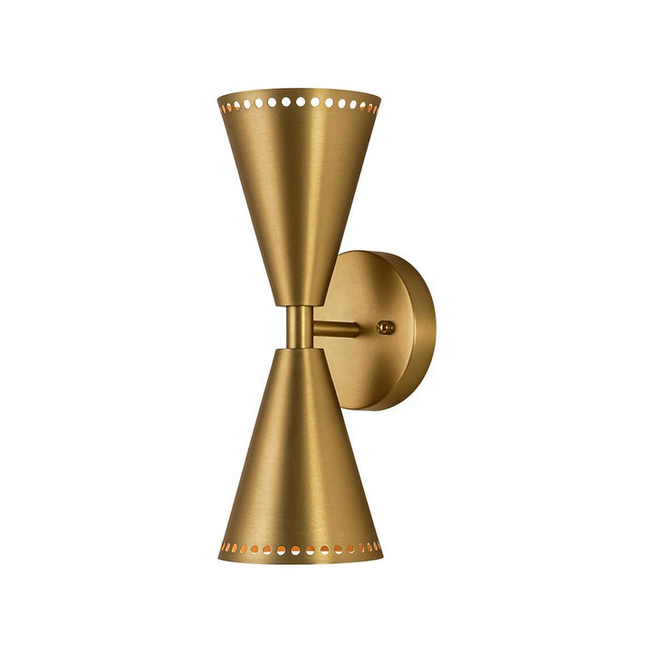 Lámpara de pared cono regulable, luz bidireccional. Diseño moderno en metal níquel para interior.