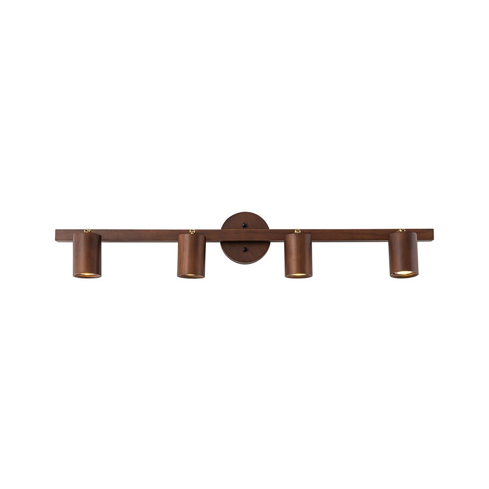 Focos de techo ajustables, lineal, madera, estilo granja, semi empotrado, decoración rústica interior.