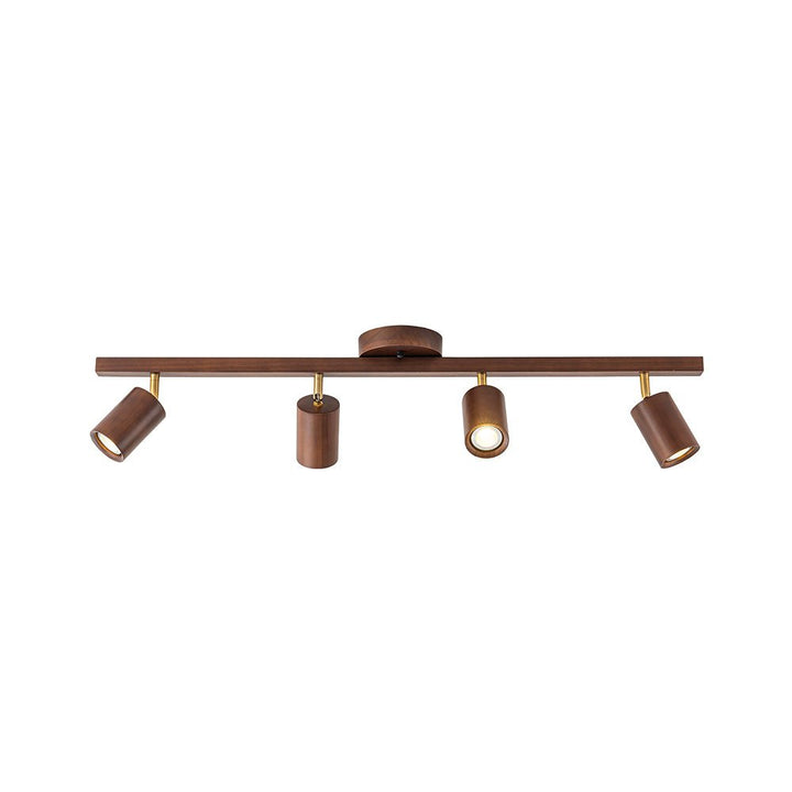 Focos de techo ajustables de madera, lineal, estilo granja, luz direccional, semi empotrado.