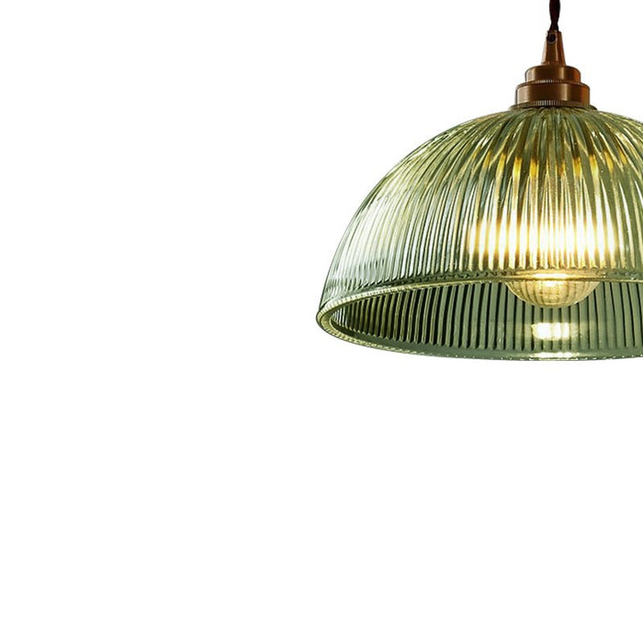 Lámpara colgante de vidrio estilo industrial. Diseño moderno con cúpula ribeteada E27 para techo.