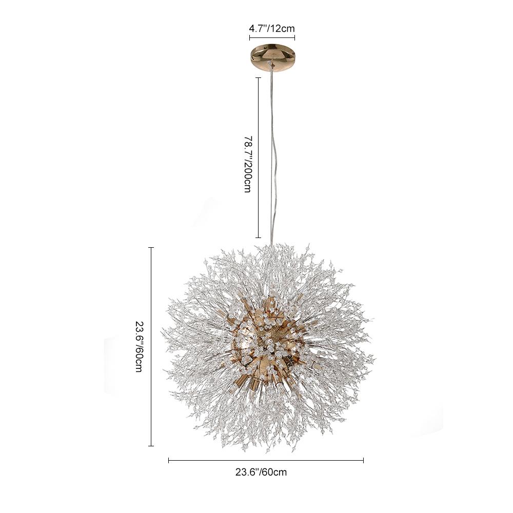 Candelabro Sputnik Firework moderno, lámpara de techo dorado o cromado.