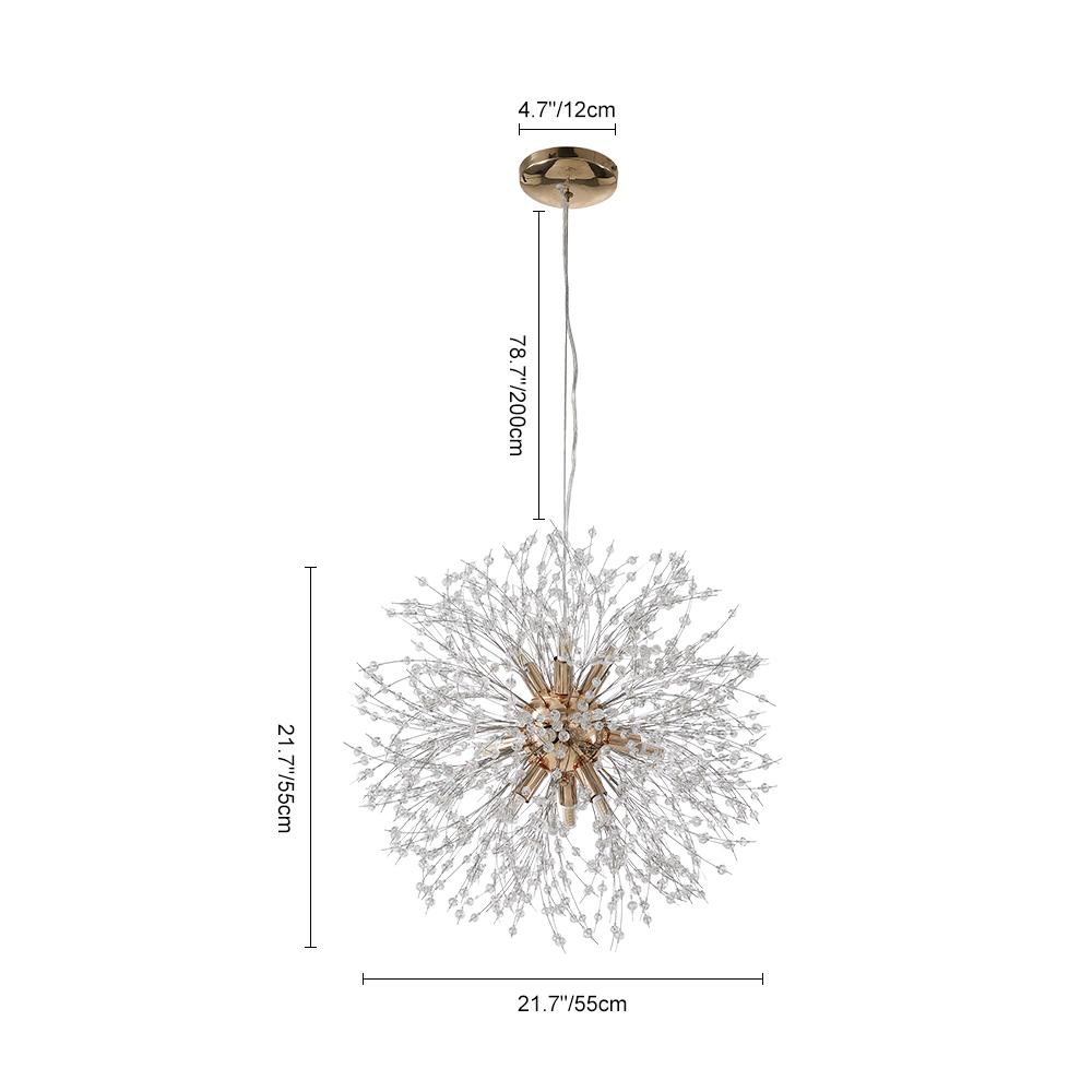 Lámpara de techo Sputnik Firework, pieza central moderna de luz para interiores.