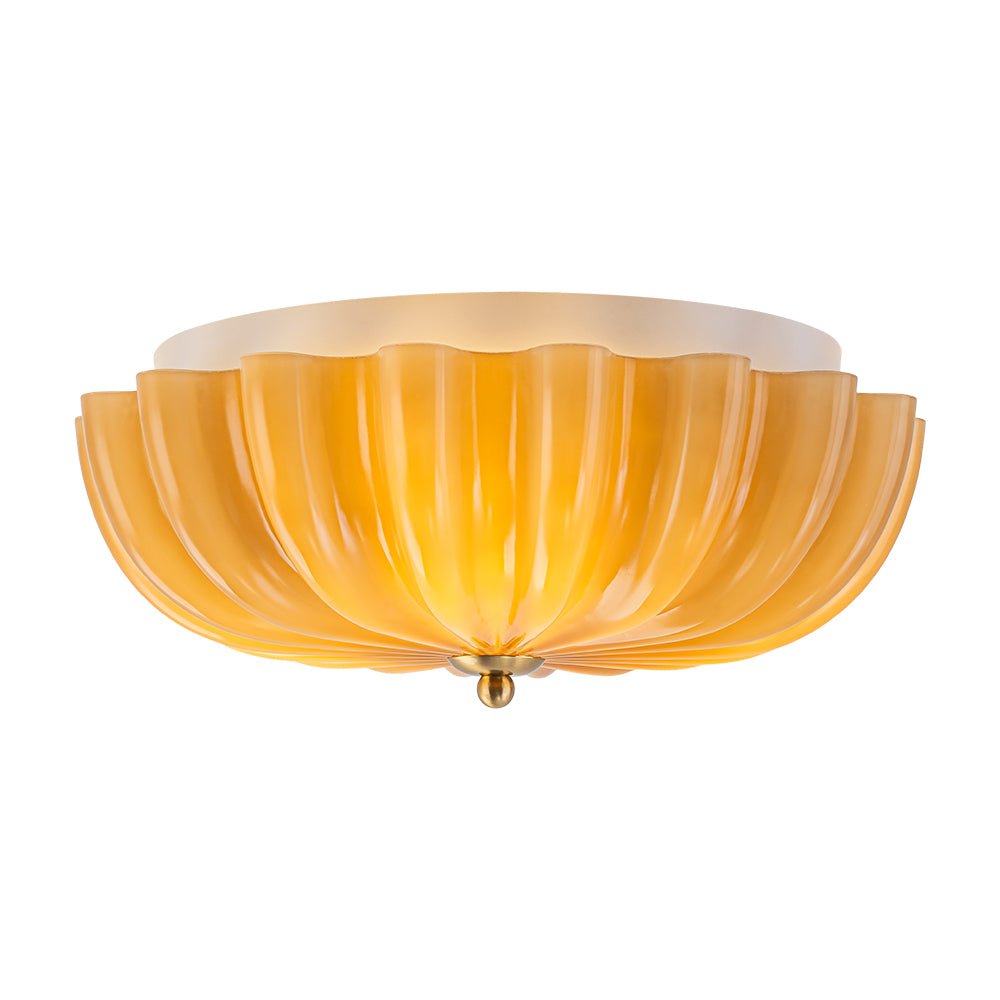 Iluminación romántica floral, 3 luces. Lámpara semi empotrada francesa con vidrio agrietado.