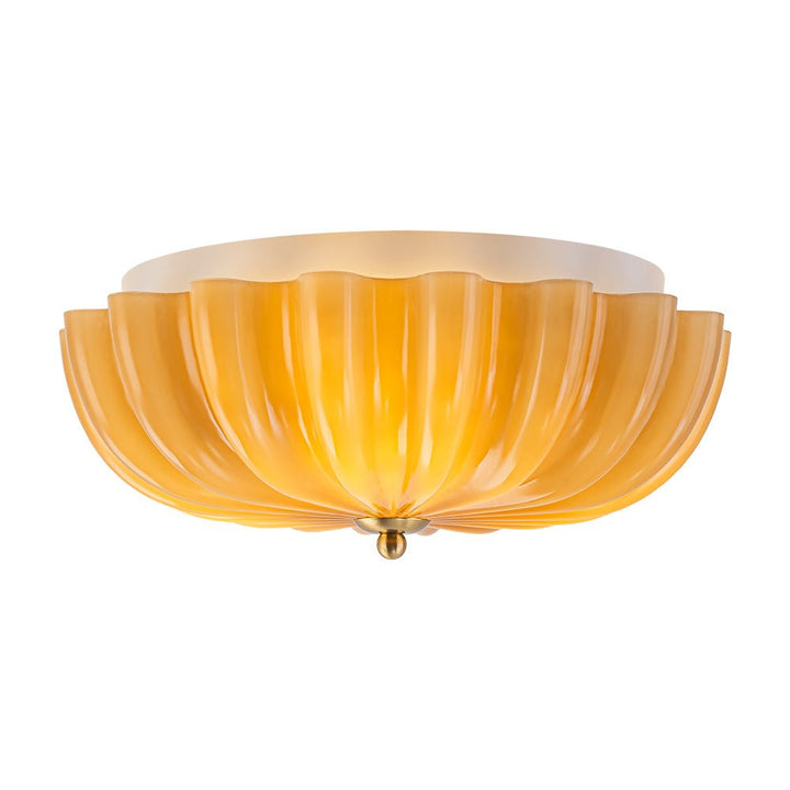 Iluminación romántica floral, 3 luces. Lámpara semi empotrada francesa con vidrio agrietado.