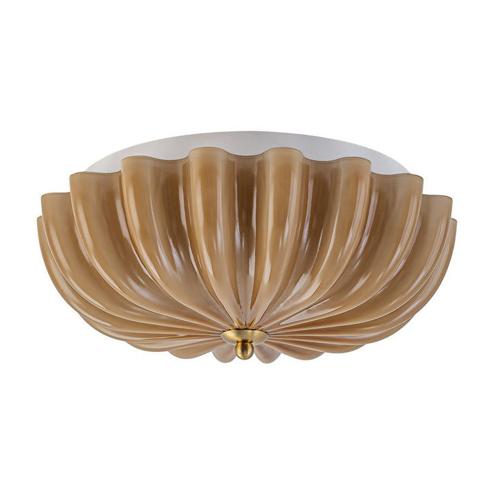 Lámpara de techo floral con 3 luces. Vidrio agrietado, estilo campestre francés para interior.