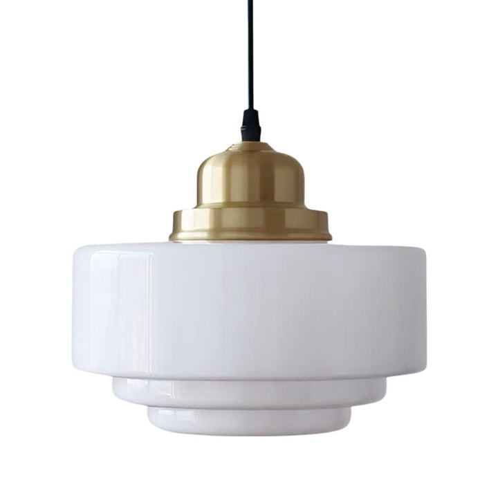 Lámpara de techo vintage, pantalla de vidrio blanco opalino, crea un ambiente cálido y acogedor.