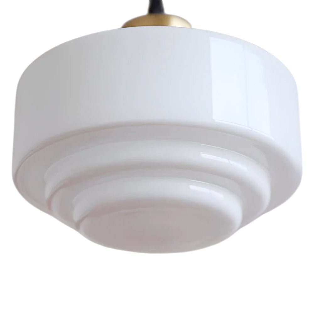 Adorna tu hogar con esta lámpara colgante de vidrio blanco, estilo moderno vintage, decoración chic.