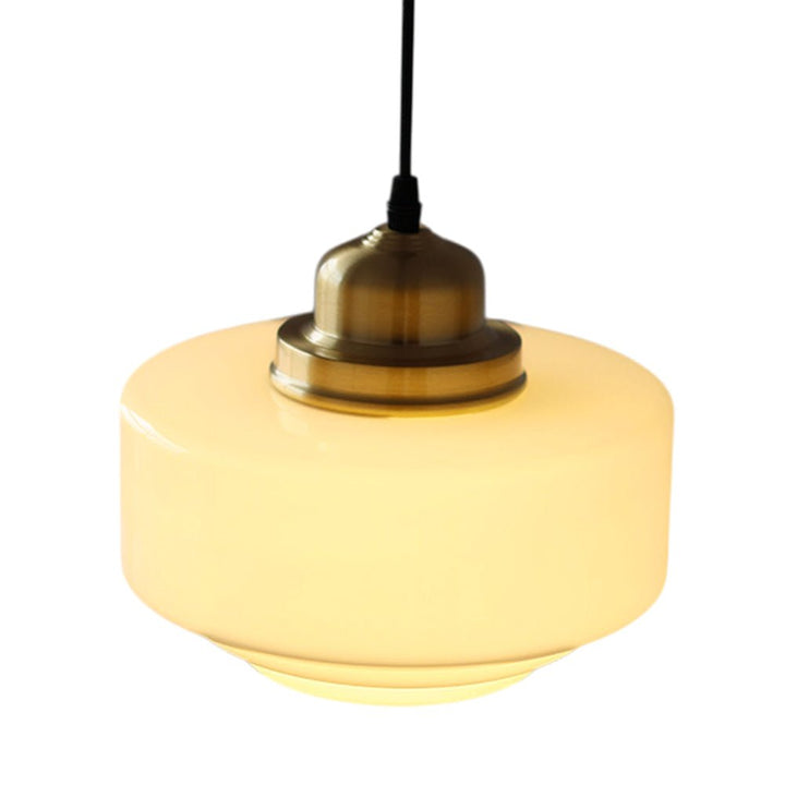 Luz suave: lámpara colgante de vidrio blanco lechoso para dormitorios y salones, estilo modernismo.
