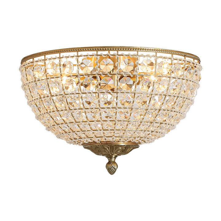 Aplique de techo de cristal francés para salón, estilo vintage elegante, 3 luces. Un toque de lujo.