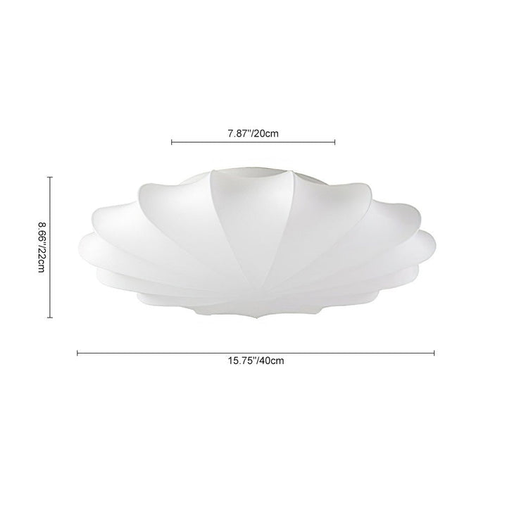 Luz de techo, geométrica, seda blanca. Lámpara floral moderna de montaje empotrado para iluminación y decoración del hogar.