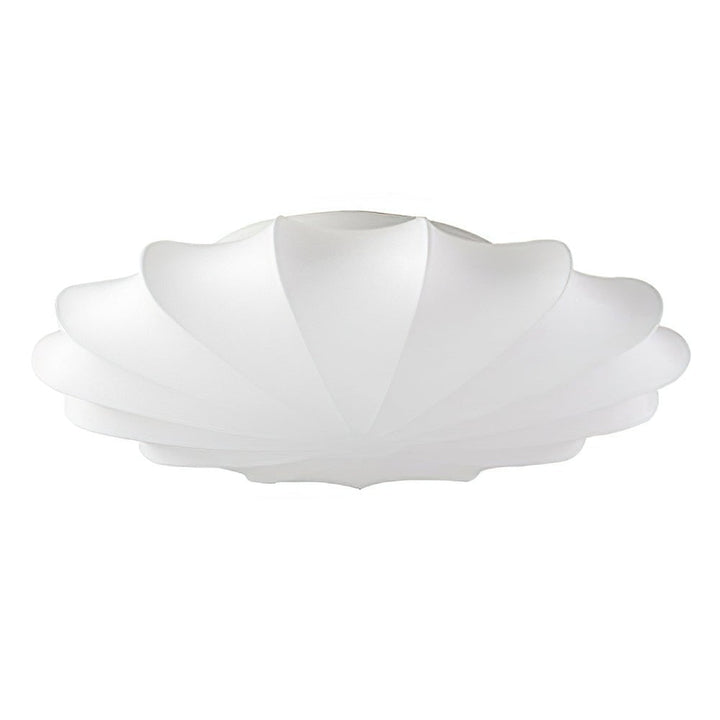 Luz de techo blanca con diseño geométrico floral en seda. Iluminación moderna para el hogar y decoración interior.