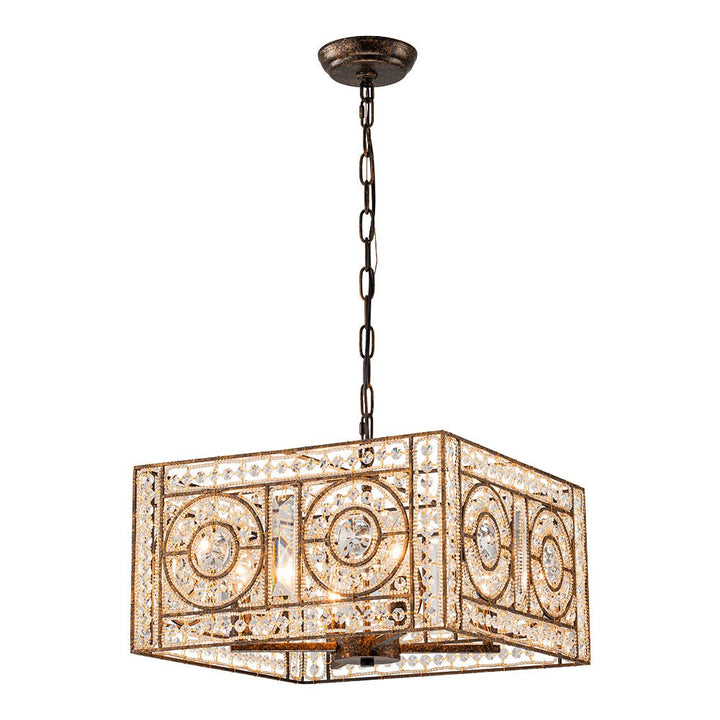 Candelabro vintage de cristal, diseño cuadrado y elegante para decoración del hogar.