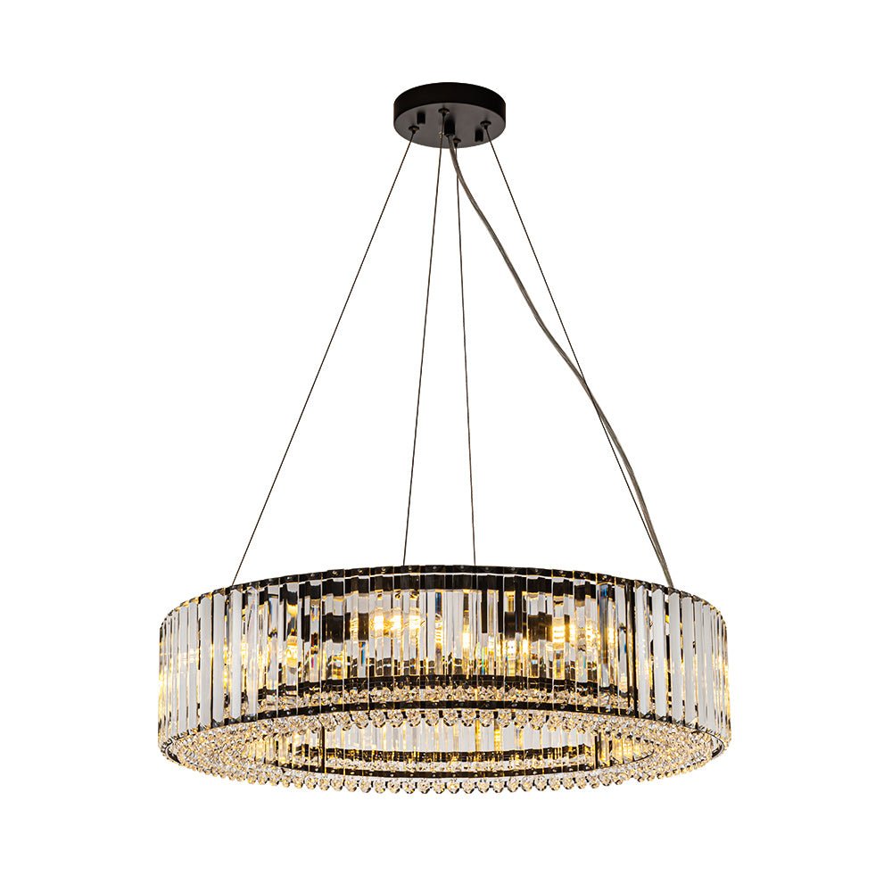 Lámpara de techo redonda de cristal, estilo lujoso, ilumina y decora tu hogar con elegancia.