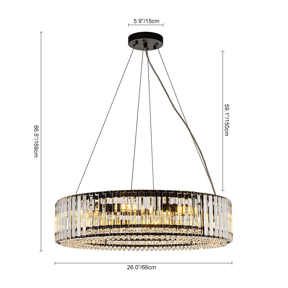Candelabro de cristal redondo moderno, perfecto para añadir lujo y luz a cualquier espacio.