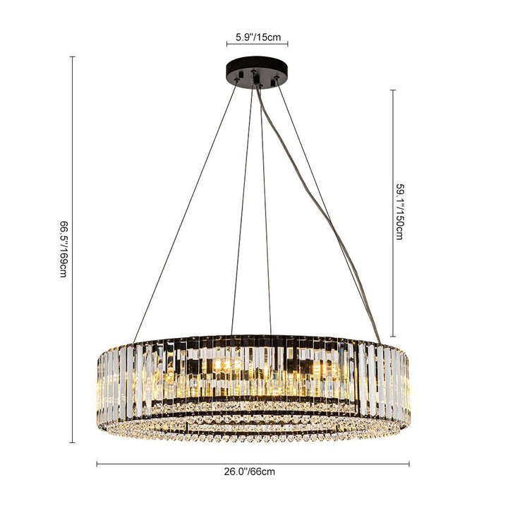 Candelabro de cristal redondo moderno, perfecto para añadir lujo y luz a cualquier espacio.