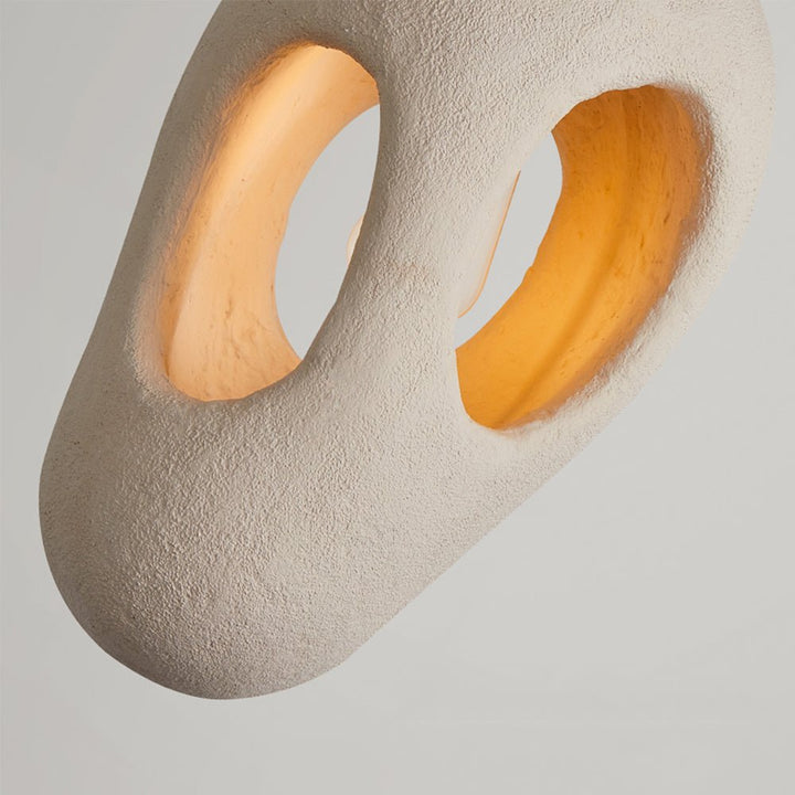 Lámpara colgante Wabi Sabi versátil. Diseño japonés de cueva, poliestireno beige hecho a mano para cualquier estancia.