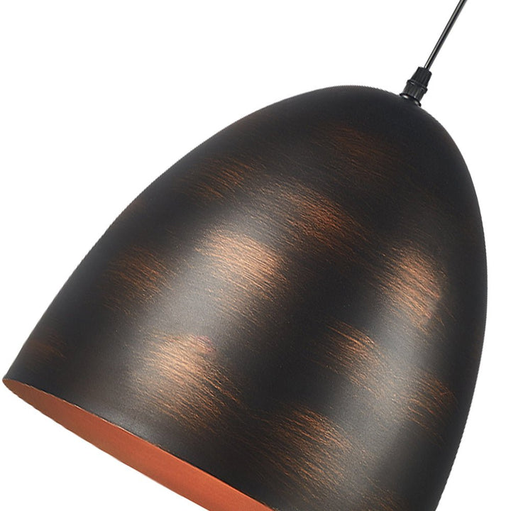 Lámpara colgante industrial, campana de metal robusto, ideal para ambientes con estilo vintage o rústico.