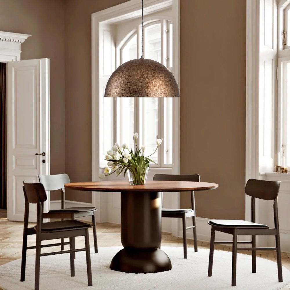 Colgante industrial estilo vintage con cúpula, luz de techo en latón antiguo para cocina moderna.