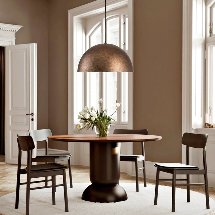 Colgante industrial estilo vintage con cúpula, luz de techo en latón antiguo para cocina moderna.