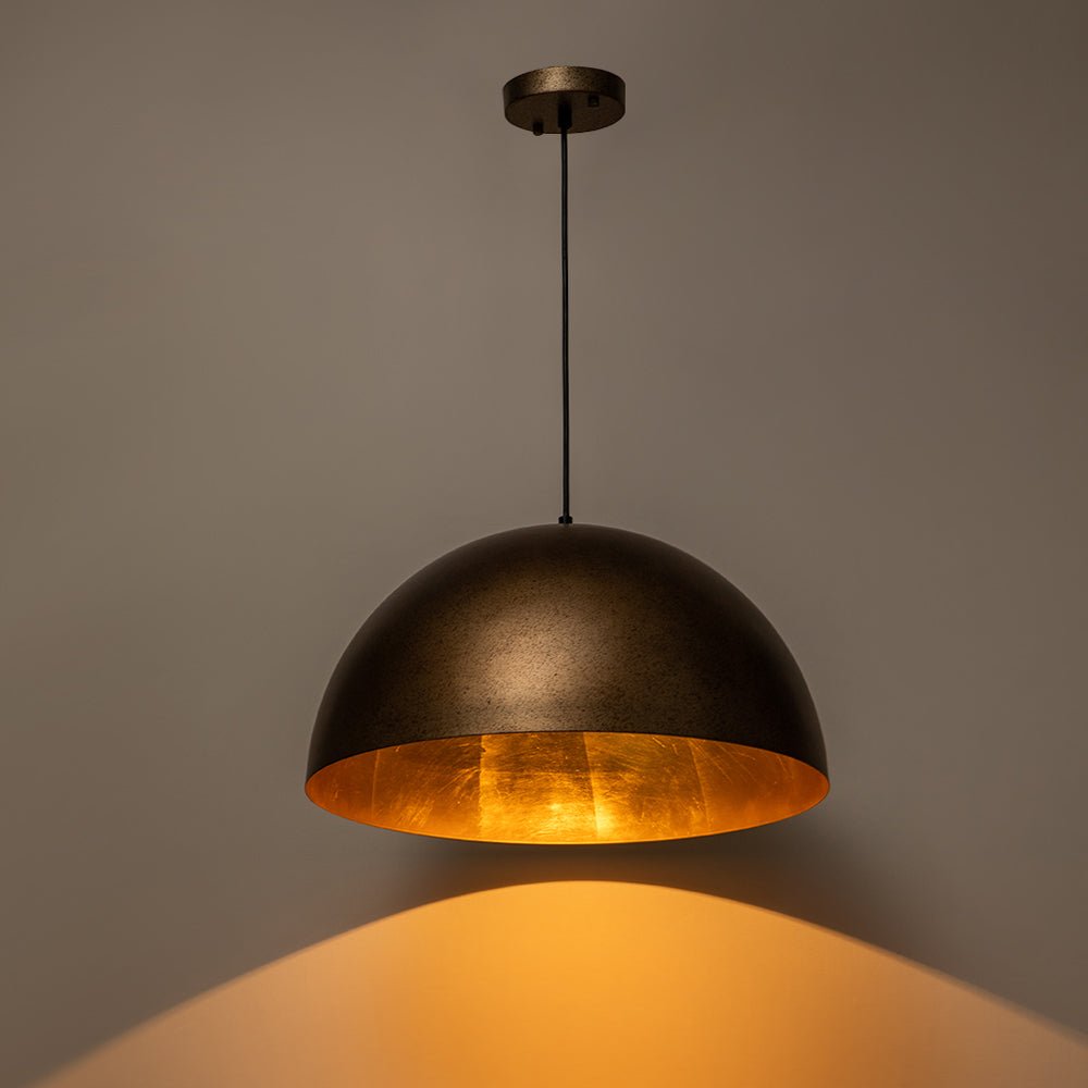 Iluminación de cocina: lámpara colgante industrial de cúpula de metal, diseño moderno.