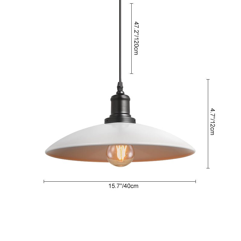 Lámpara colgante industrial cónica negra, estilo moderno de finca, perfecta para cocina y comedor.