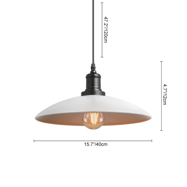 Lámpara colgante industrial cónica negra, estilo moderno de finca, perfecta para cocina y comedor.