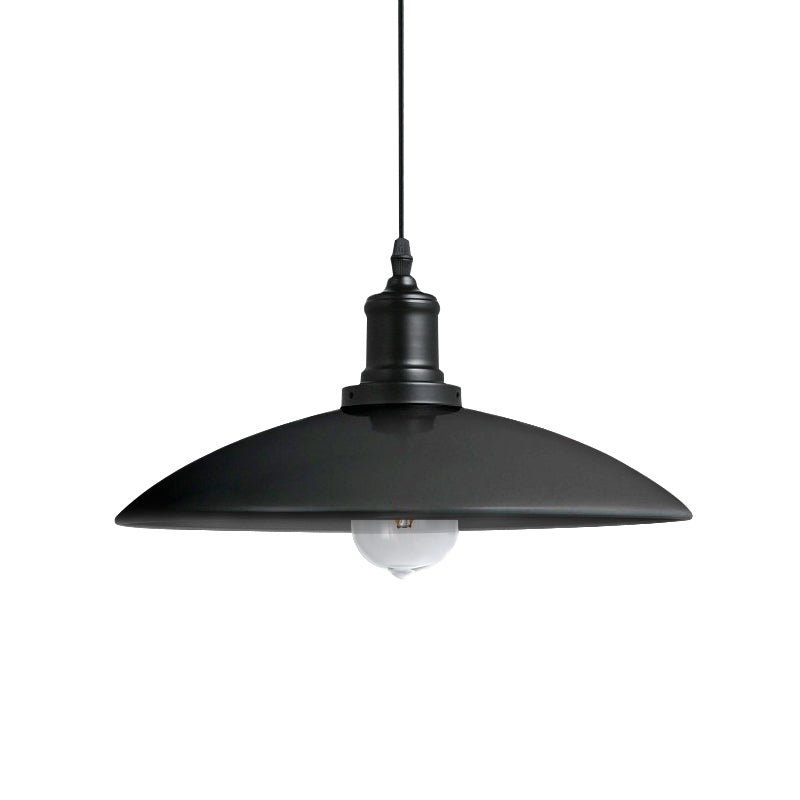 Lámpara colgante cónica moderna negra, decoración de hogar estilo industrial para cocina o comedor.