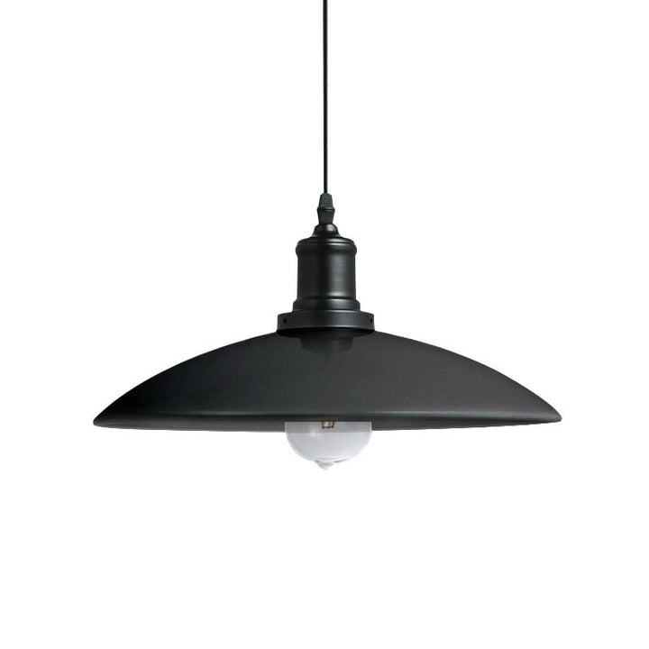 Lámpara colgante cónica moderna negra, decoración de hogar estilo industrial para cocina o comedor.