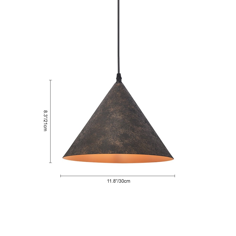 Luz colgante cónica industrial para sala o dormitorio. Lámpara moderna de techo, diseño minimalista.