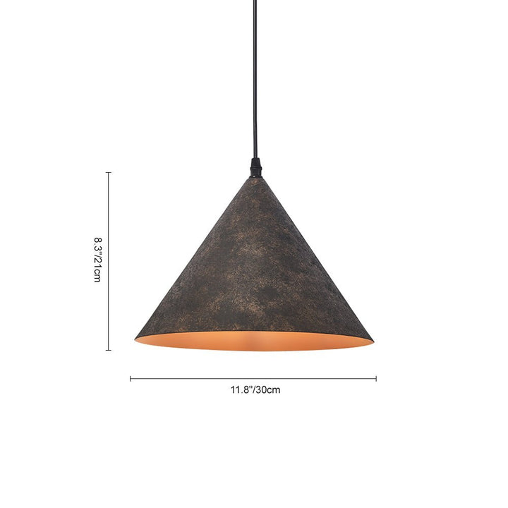 Luz colgante cónica industrial para sala o dormitorio. Lámpara moderna de techo, diseño minimalista.
