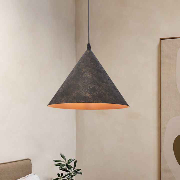Luz colgante cónica industrial moderna de 1 luz para cocina. Lámpara de techo decorativa.